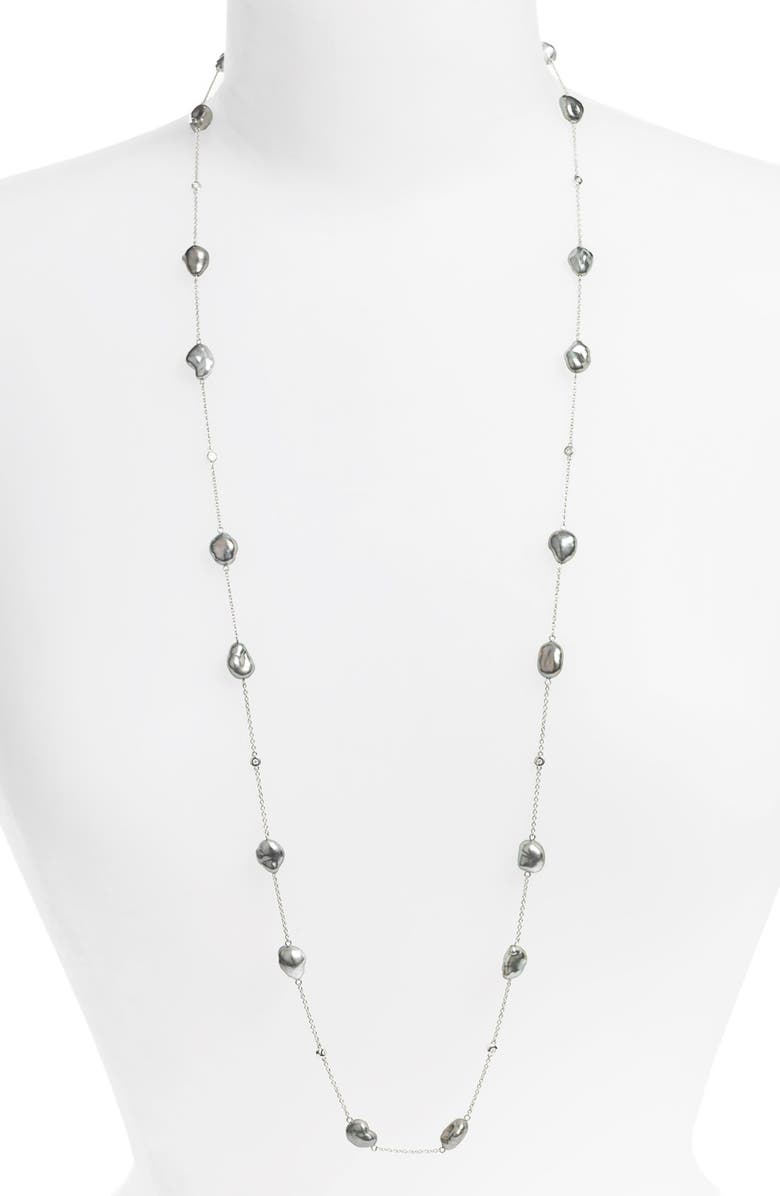 Mikimoto 'Baroque' Black South Sea Cultured Pearl & Diamond Long ...