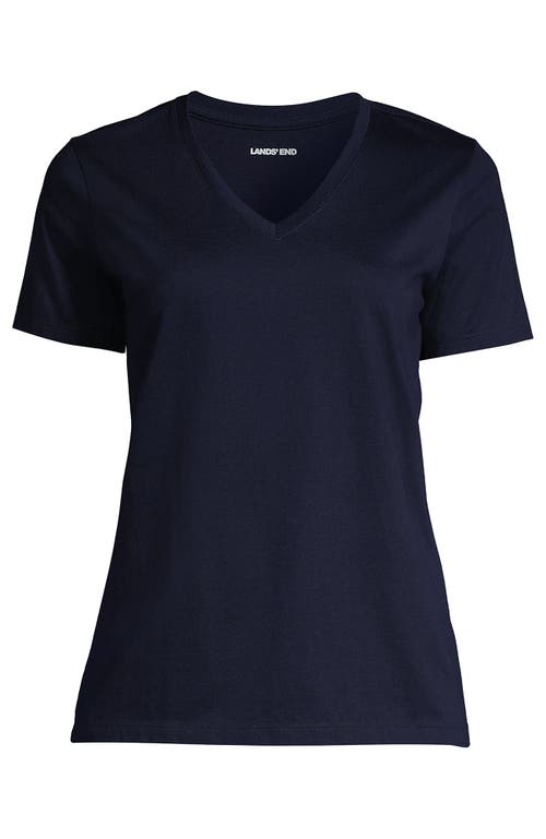 Lands' End Plus Size Relaxed Supima Cotton V-neck T-shirt In Radiant Navy