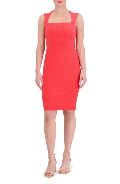 Vince Camuto Signature Stretch Crepe Body-Con Dress Hot Coral at Nordstrom,