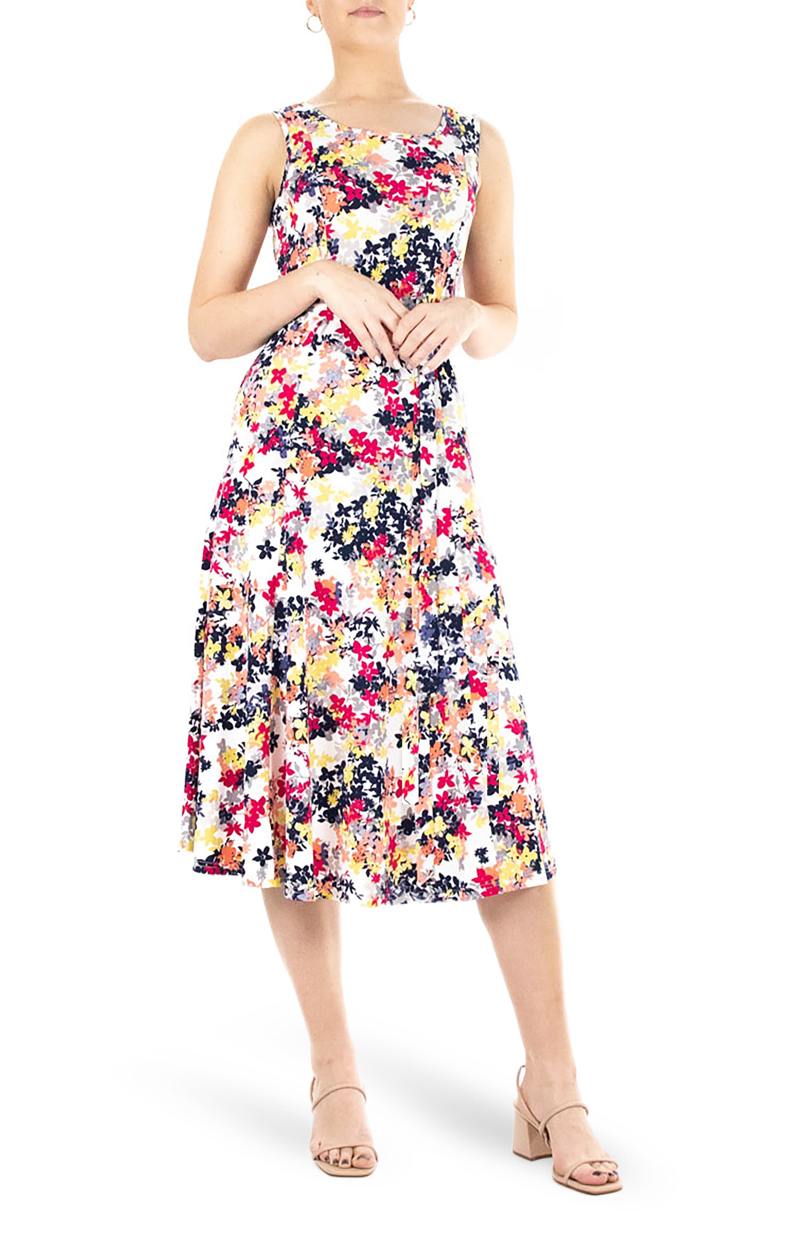 women's nina leonard print midi dress