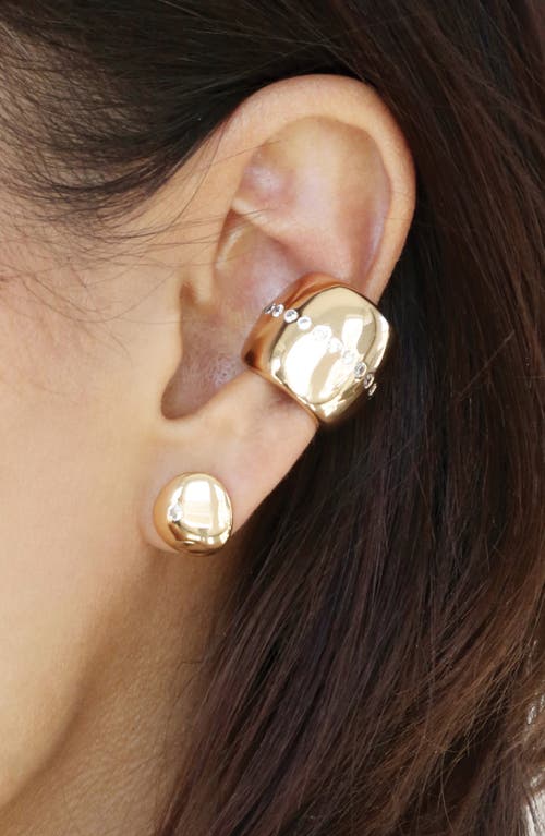 Ettika Center Cubic Zirconia Line Single Chunky Ear Cuff In Gold