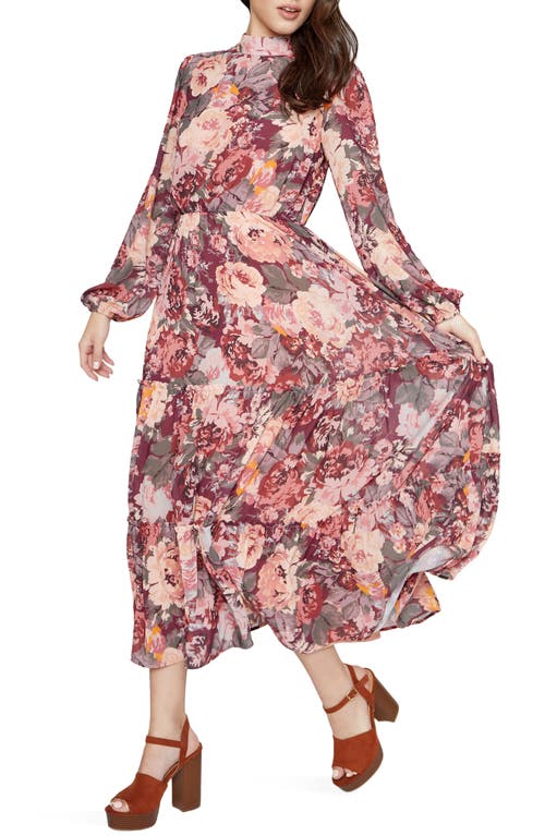 Lost + Wander Romantic Garden Long Sleeve Maxi Dress in Red Multi Floral