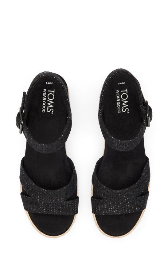 Shop Toms Audrey Ankle Strap Espadrille Platform Wedge Sandal In Black