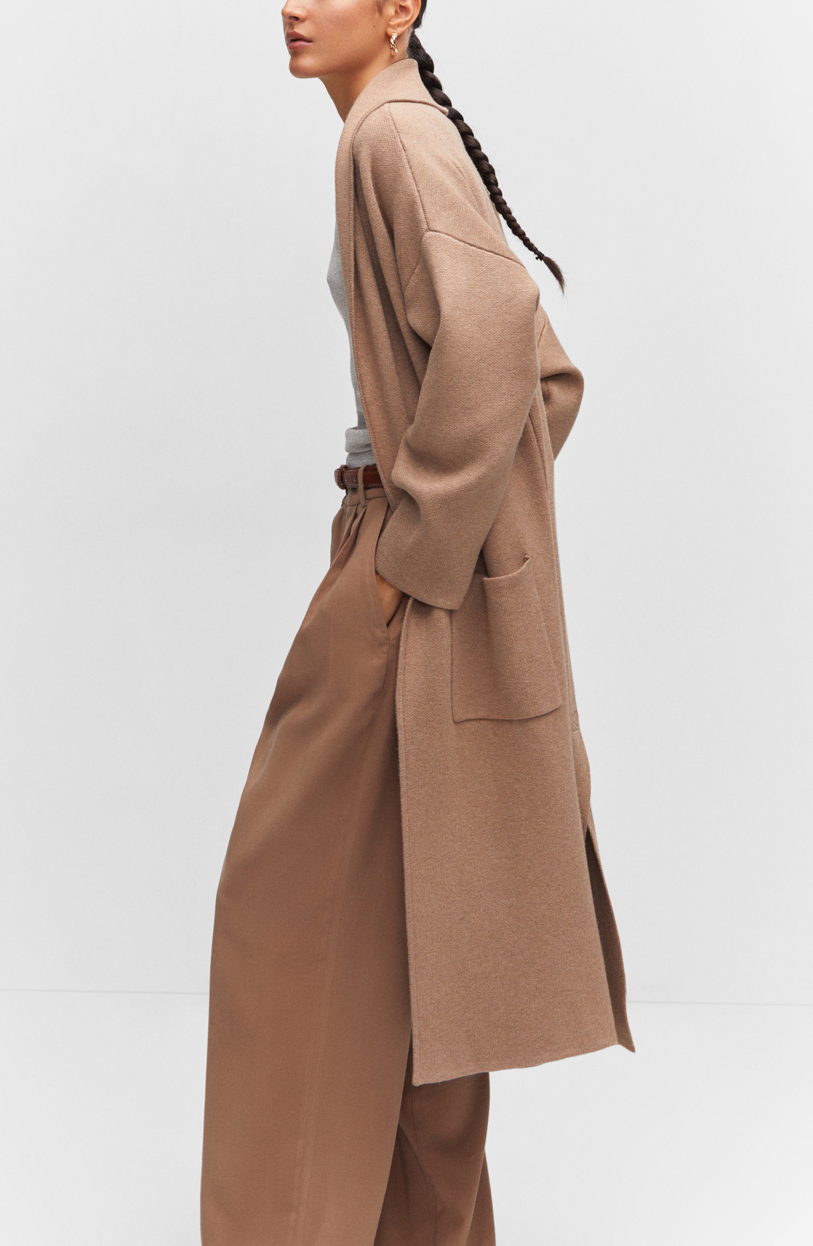 MANGO Oversize Knit Coat Nordstrom