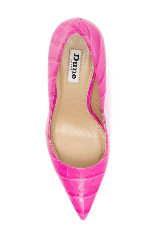 Shop Dune London Bold Croc Embossed Pointed Toe Pump In Medium Pink