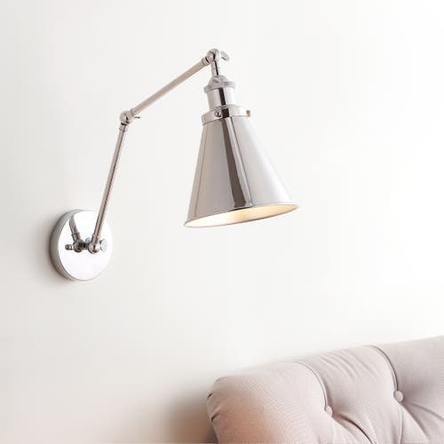 Jonathan Y Rover Adjustable Arm Metal Led Wall Sconce In Chrome