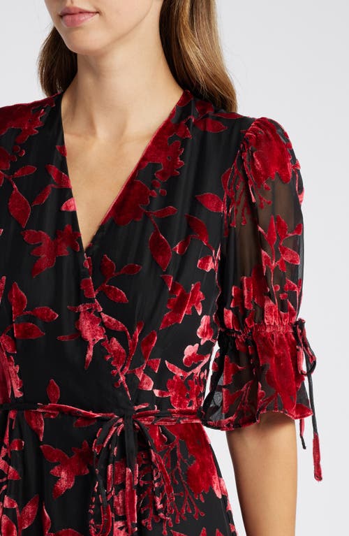 Shop Hutch Floral Pattern Wrap Dress In Black Bouquet