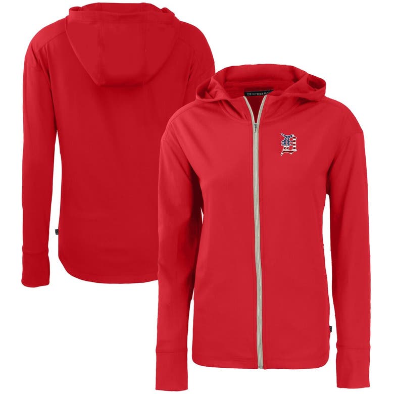 Shop Cutter & Buck Red Detroit Tigers Daybreak Eco Recycled Full-zip Hoodie