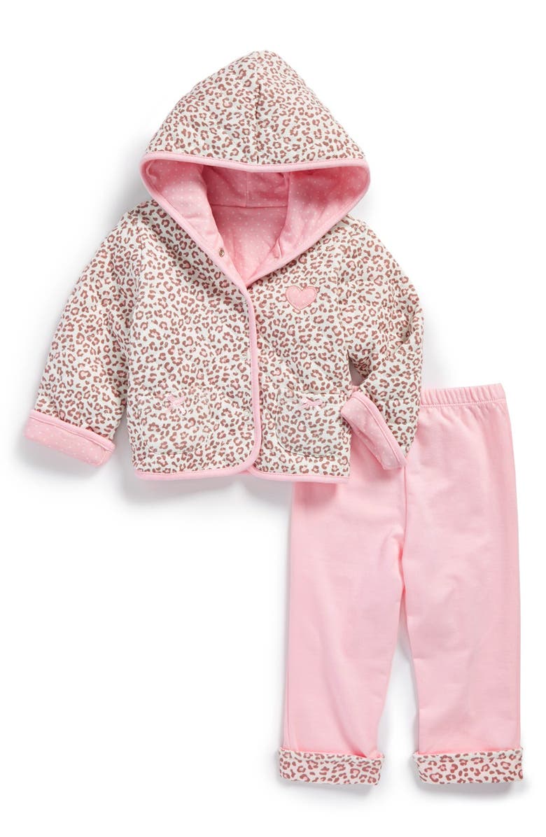 Little Me 'Leopard' Reversible Jacket & Elastic Waist Pants (Baby Girls ...