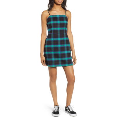 Bp. Plaid Minidress, Green