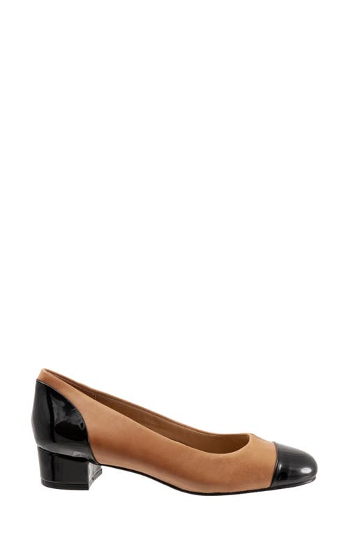 Shop Trotters Daisy Pump In Tan/black Leather