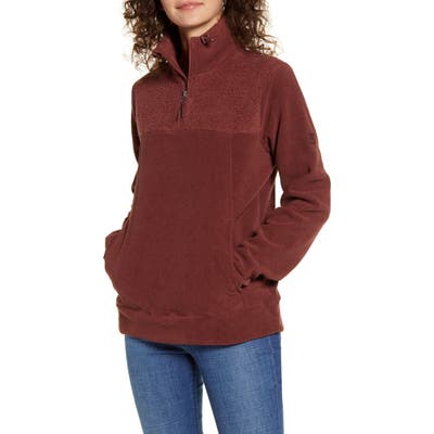 Billabong Boundary Fleece Quarter Zip Pullover, Burgundy
