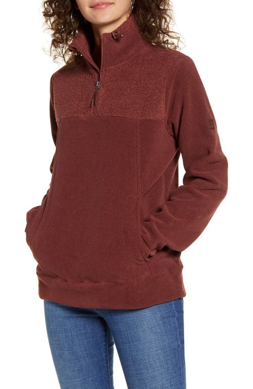 Billabong Boundary Fleece Quarter Zip Pullover in Coco Berry at Nordstrom, Size Small