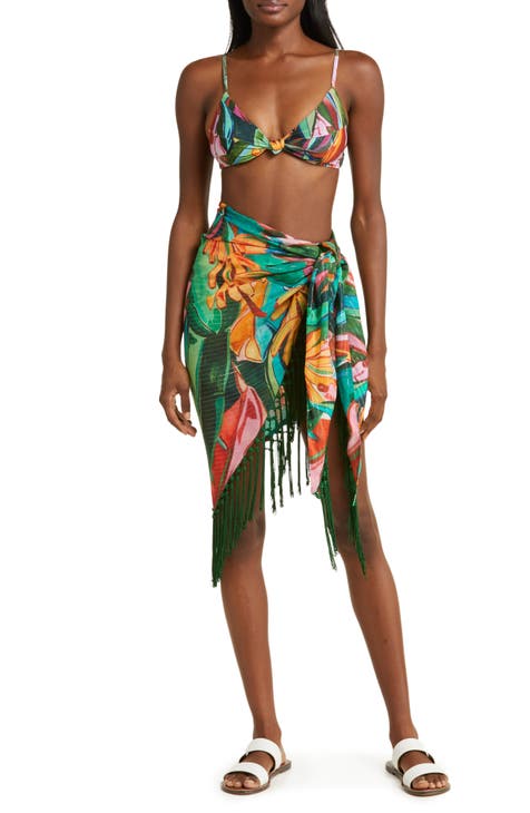 YULOONG Womens Beach Wrap Skirts Short Fringed Apron Sarong Chiffon Swimwear  Cover Ups Sexy Bikini Wrap - ShopStyle