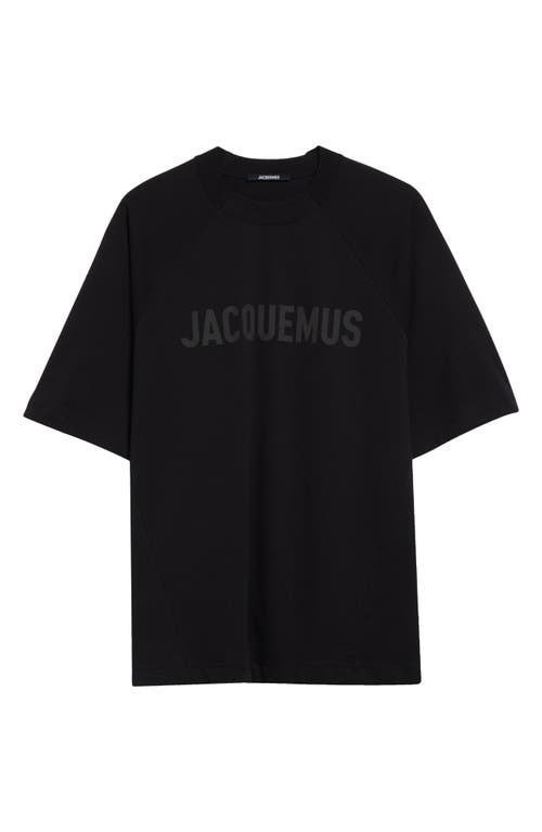 Shop Jacquemus Le Typo Cotton Logo Graphic T-shirt In Black