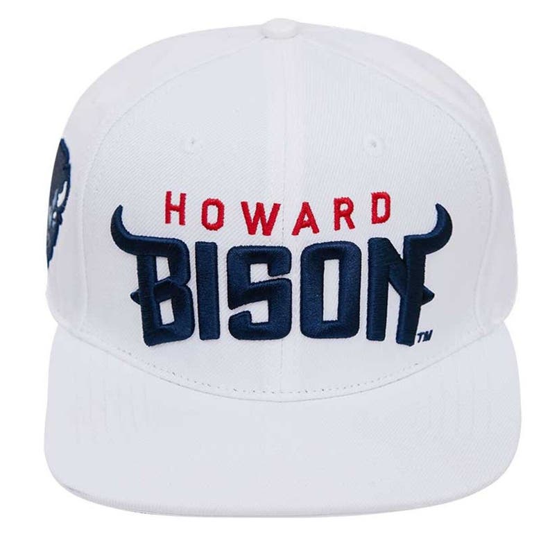 Howard Bison Pro Standard Evergreen Wool Snapback Hat - White
