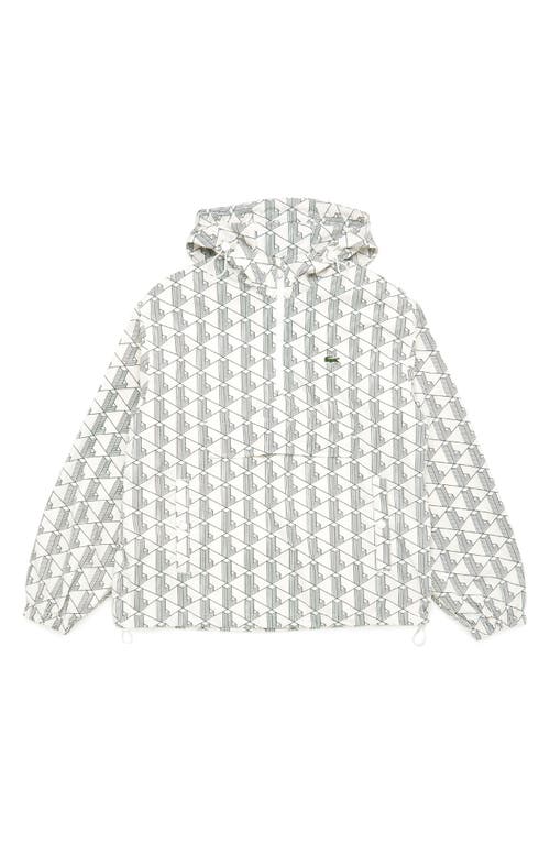 Lacoste All Over Print Anorak In Gray