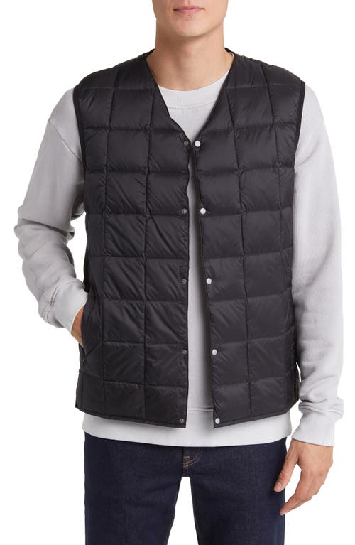 Quilted Packable Water Repellent 800 Fill Power Down Vest in Black