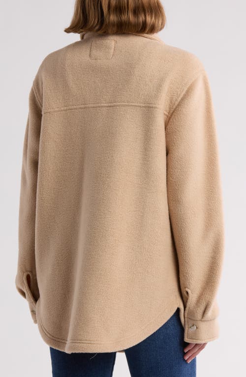 Thread & Supply Polar Fleece Shacket In Sesame