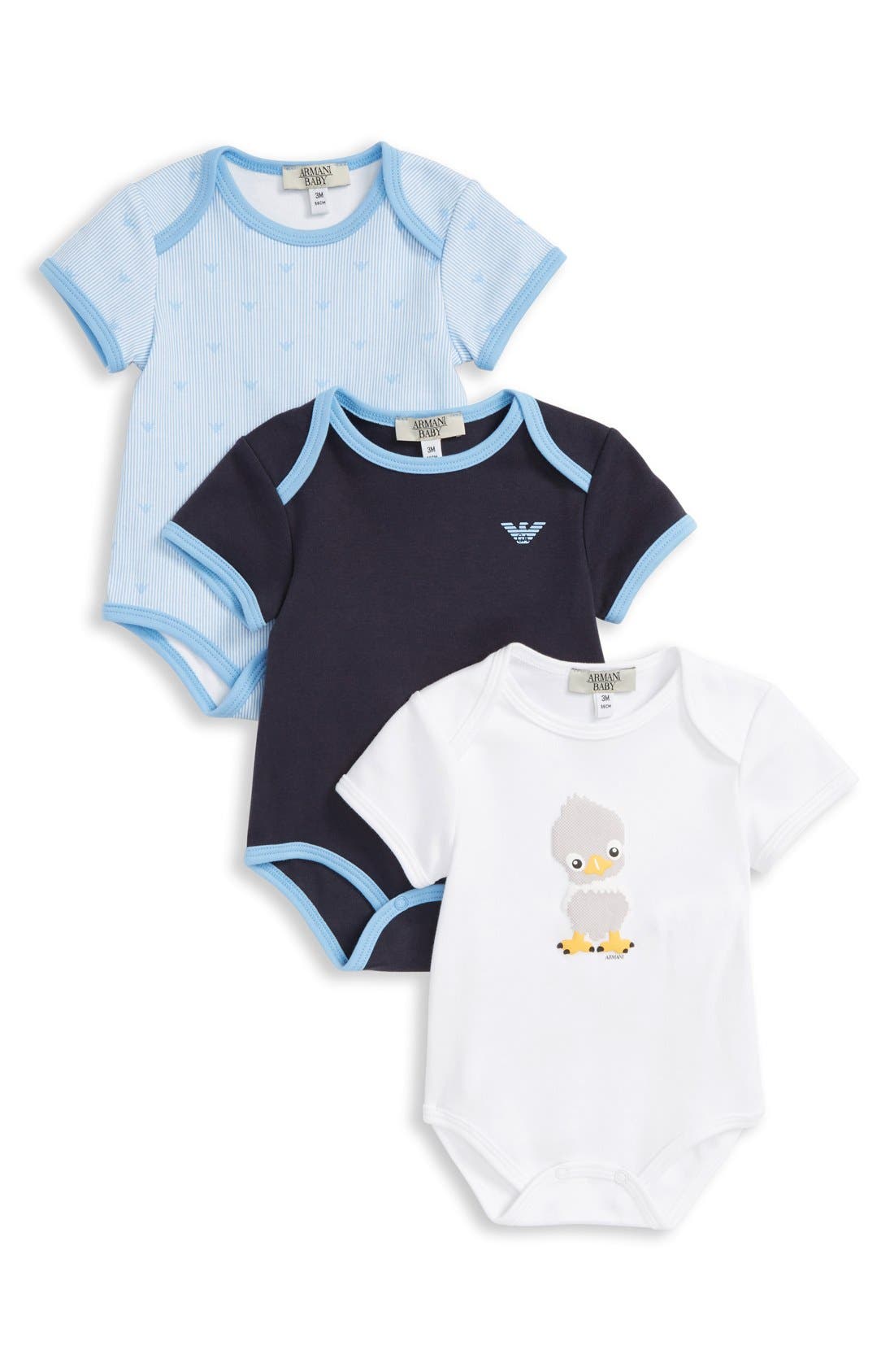 Armani Junior Bodysuits (3Pack) (Baby Boys) Nordstrom
