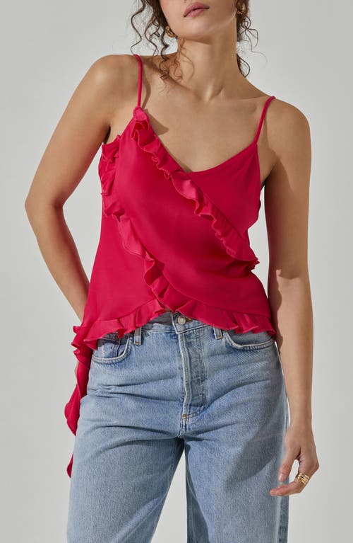 Shop Astr The Label Cascading Ruffle Tank In Hot Pink