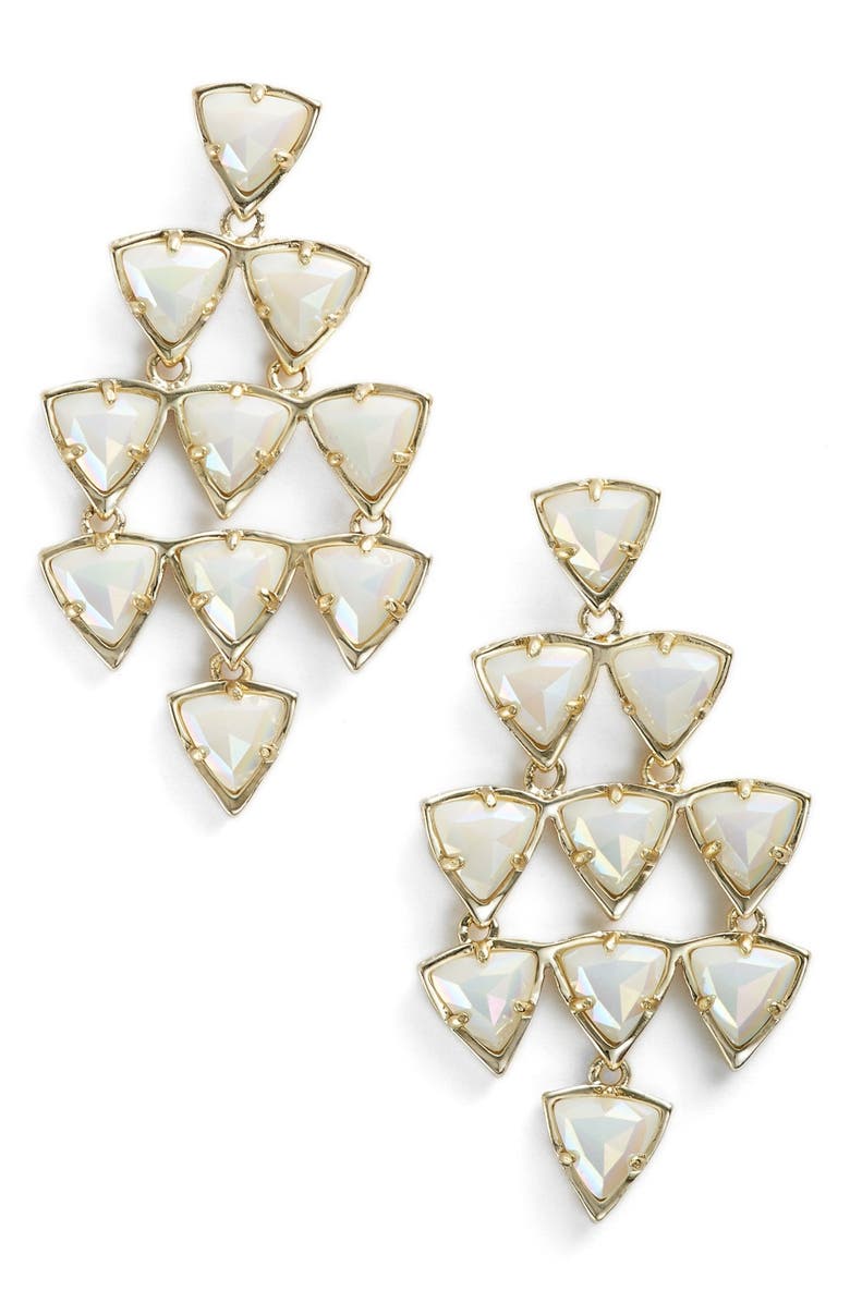 KENDRA SCOTT 'Vale' Kite Earrings, Main, color, IRIDESCENT WHITE OPAQUE GLASS