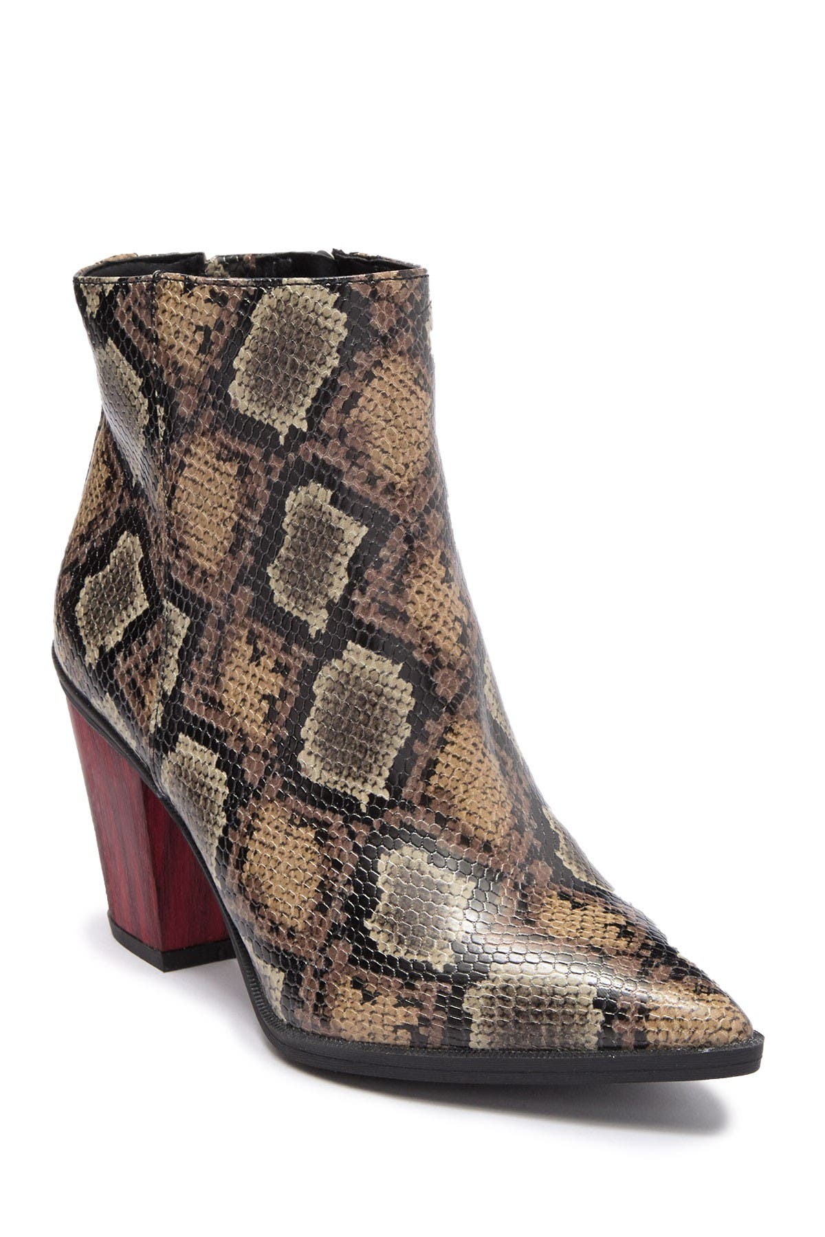 snake heel booties