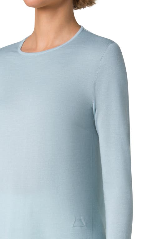 Akris Cashmere & Silk Fine Rib Sweater In Stone Blue