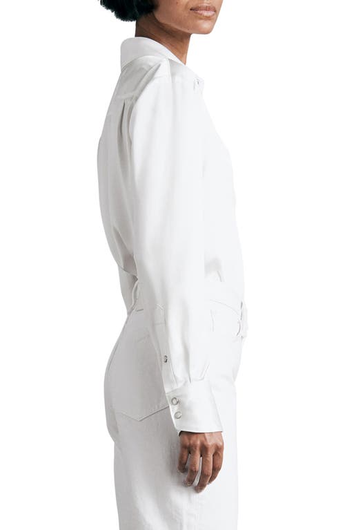 Rag & Bone Antonia Satin Snap-front Shirt In White