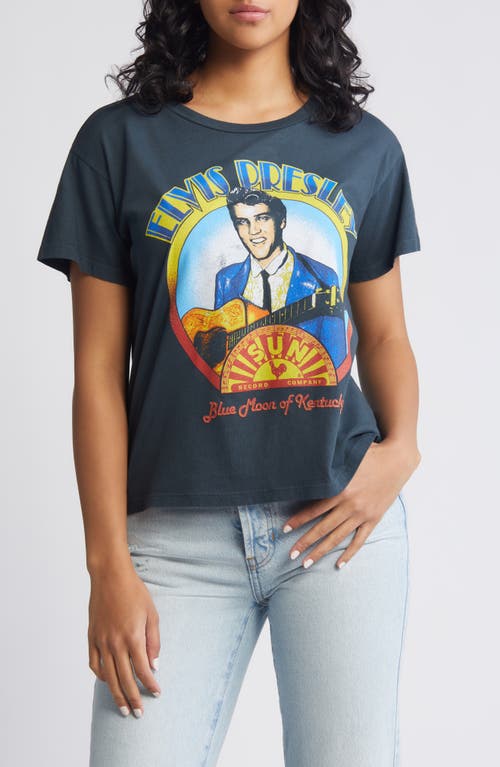 Elvis Sun Records Cotton Graphic T-Shirt in Vintage Black