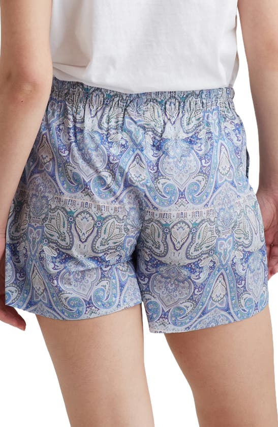 Shop Papinelle Nahla Cotton Boxer Pajama Shorts In Crystal Blue
