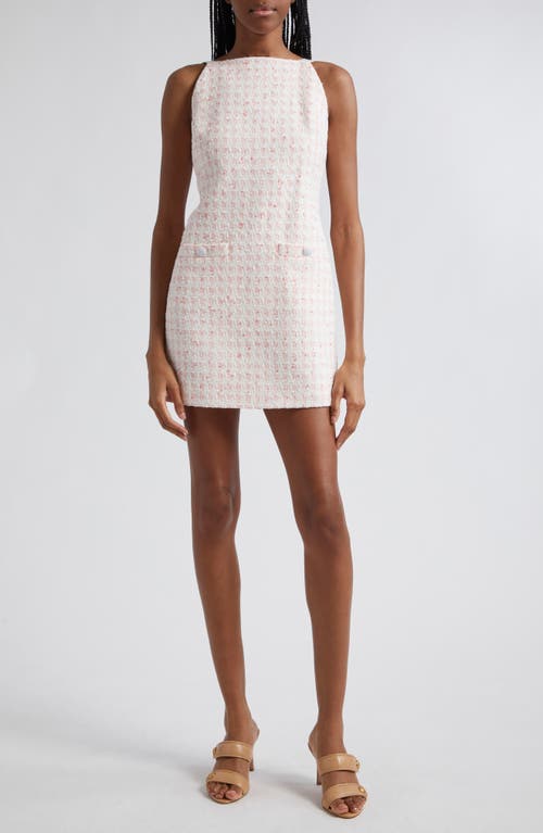 Veronica Beard Xochi Cotton Blend Tweed Minidress Off White/Coral at Nordstrom,