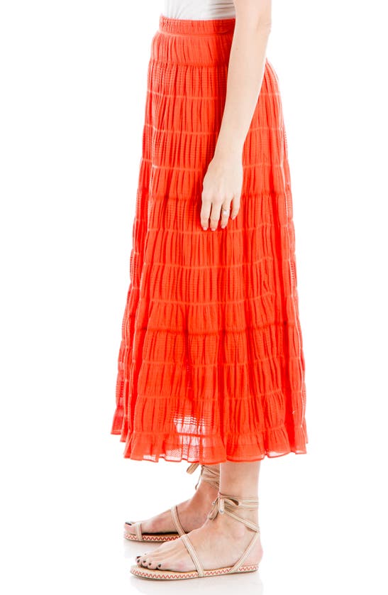 Shop Max Studio Textured Midi Skirt In Papaya