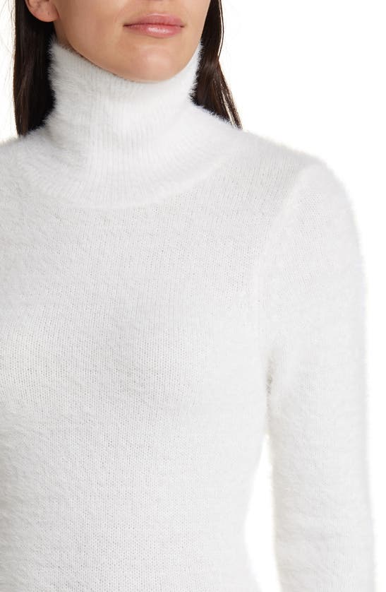 Bardot Lavinia Brushed Long Sleeve Turtleneck Sweater Dress In Ivory