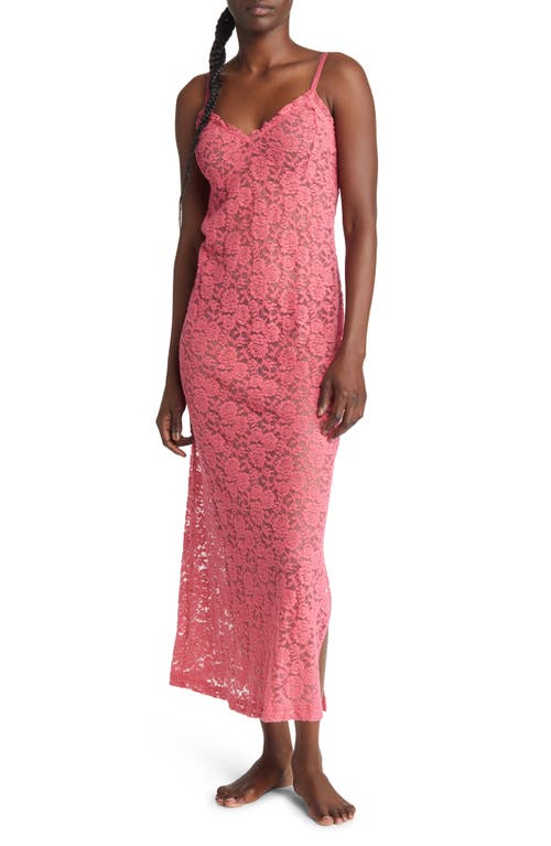 Open Edit Floral Lace Nightgown in Pink Rapture