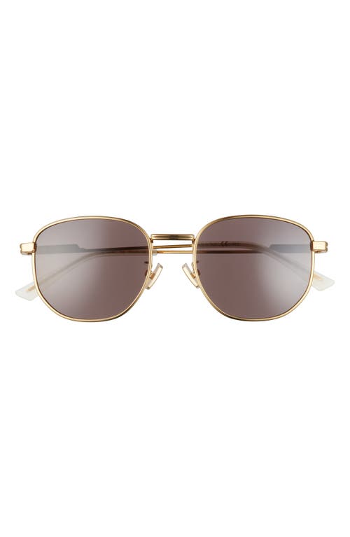 Shop Bottega Veneta 53mm Phantos Sunglasses In Gold/black