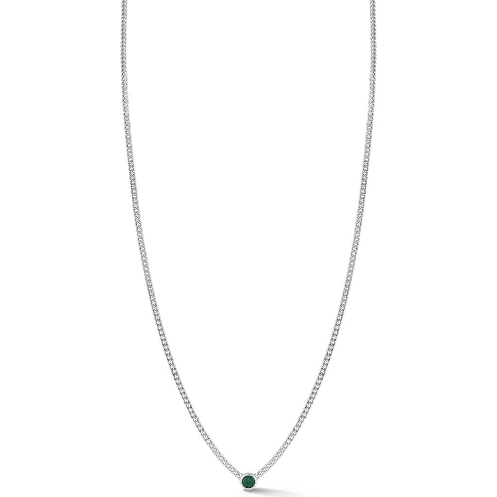 Sphera Milano Cubic Zirconia Curb Chain Necklace In Silver