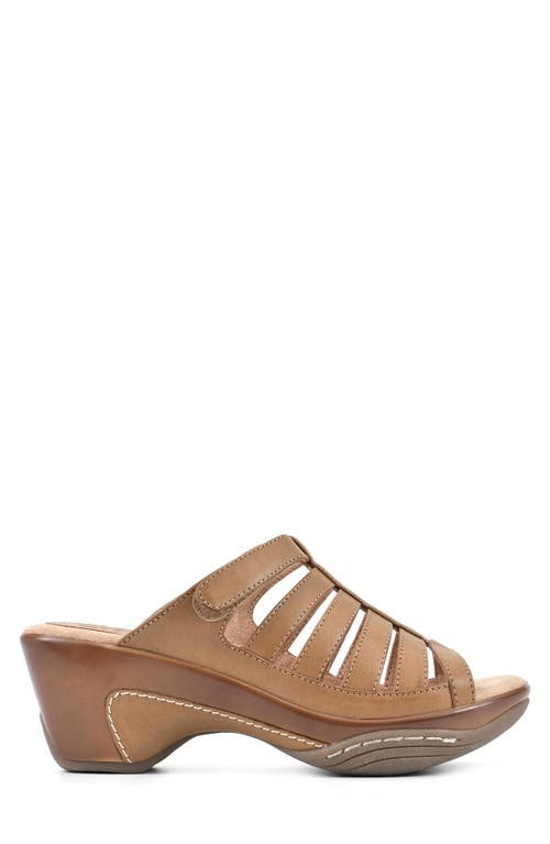 White Mountain Footwear White Mountain Valencia Wedge Sandal In Natural/burn/smooth