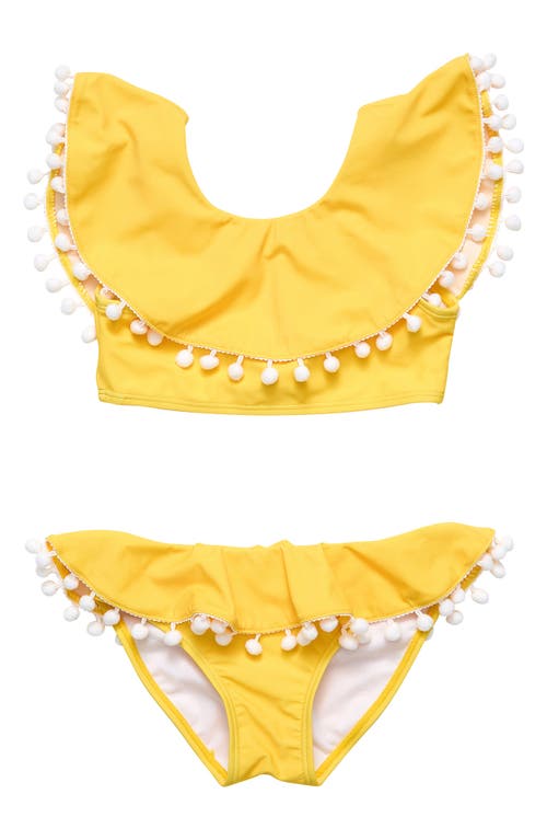 Snapper Rock Kids' Hello Yellow Flounce Two-Piece Swimsuit at Nordstrom,