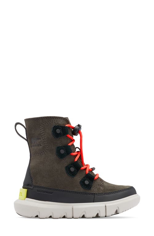 Shop Sorel Kids' Explorer Waterproof Boot In Jet/black