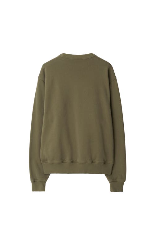 Shop Burberry Ekd Cotton Sweatshirt In Silt