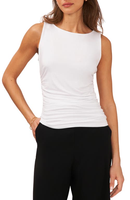 halogen(r) Ruched Knit Tank Top in Bright White