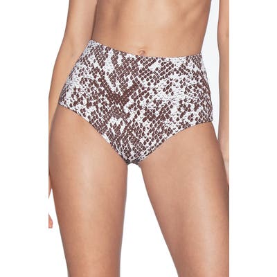 Maaji Moon & Sea Reversible High Waist Bikini Bottoms, Brown