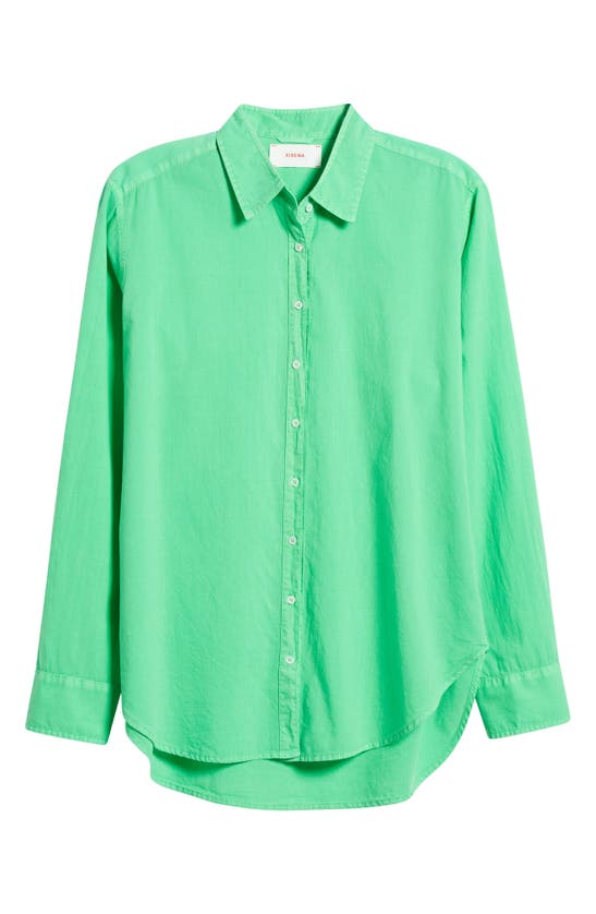 Shop Xirena Beau Cotton Button-up Shirt In Green Glow