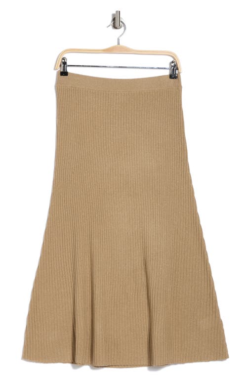 Shop Gemma + Jane Ribbed A-line Sweater Skirt In Brown Gold