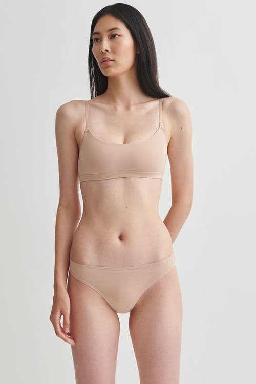 Skin Gala Low-rise Stretch Pima Cotton Bikini Briefs In Macadamia