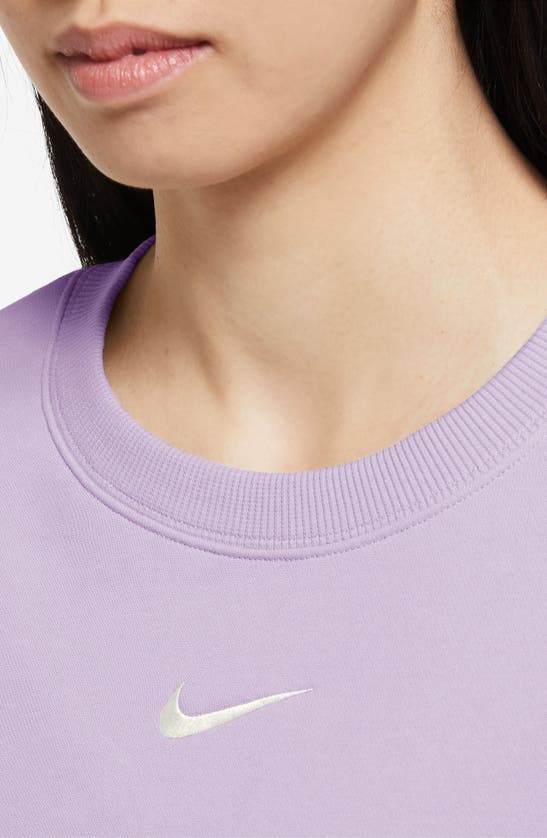 Shop Nike Phoenix Fleece Crewneck Sweatshirt In Violet Mist/ Sail