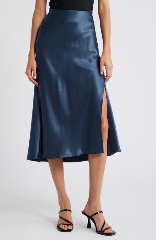 Rails Maya Satin Midi Skirt In Deep Sea