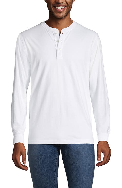 Shop Lands' End Super-t Long Sleeve Henley Shirt In White