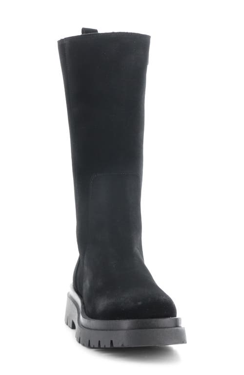 Bos. & Co. Marie Platform Boot In Black Suede/murta Faux Fur